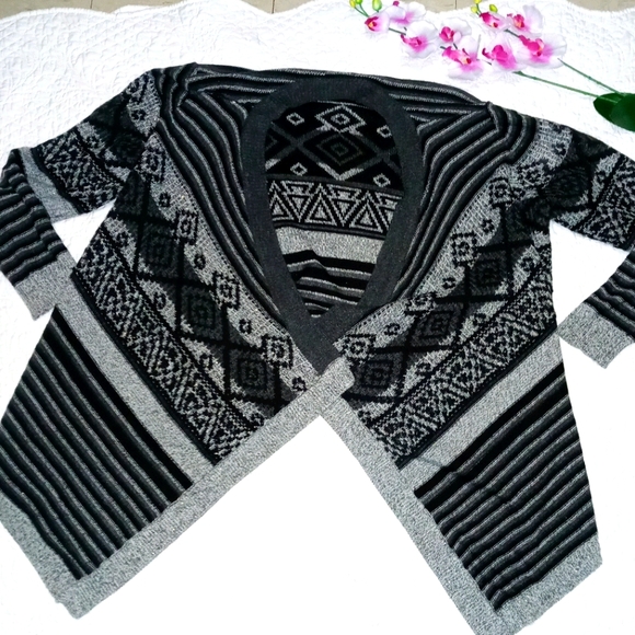 Maurices Sweaters - MAURICES WOMEN CARDIGAN LONG SLEEVE, BLACK/GRAY
